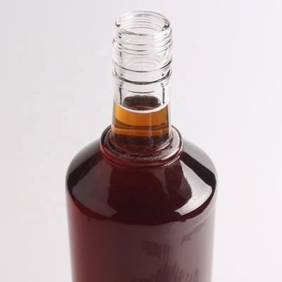 2022 Bouteille en verre en relief à fond épais, à base de silex clair pour le gin, le whisky, le rhum, la tequila, le cognac
