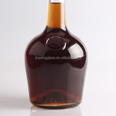 Bouteilles en verre de silex à fond épais et à cou long sur mesure pour la vodka, le gin, le rhum et le champagne