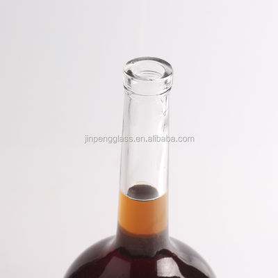 Bouteilles en verre de silex à fond épais et à cou long sur mesure pour la vodka, le gin, le rhum et le champagne
