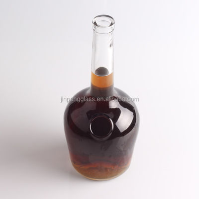 Bouteilles en verre de silex à fond épais et à cou long sur mesure pour la vodka, le gin, le rhum et le champagne