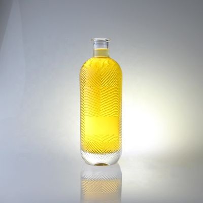 Bouteille de verre transparente de 750 ml avec gravure de silex supplémentaire avec liège de 500 ml
