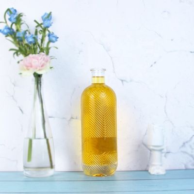 Bouteille de verre transparente de 750 ml avec gravure de silex supplémentaire avec liège de 500 ml