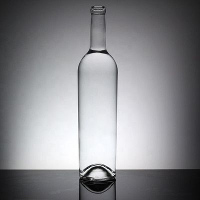 Bouteille en verre de 1 litre avec bouchon en caoutchouc pour alcool avec sérigraphie