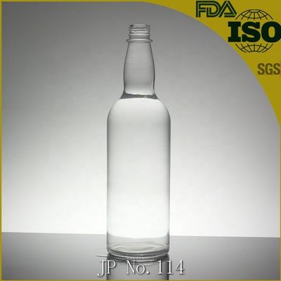 Bouteille en verre de 1 litre avec bouchon en caoutchouc pour alcool avec sérigraphie