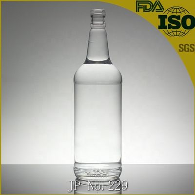 Bouteille en verre de 1 litre avec bouchon en caoutchouc pour alcool avec sérigraphie