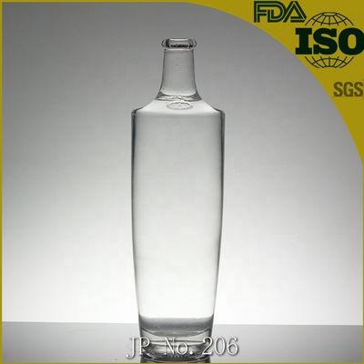 Bouteille en verre de 1 litre avec bouchon en caoutchouc pour alcool avec sérigraphie