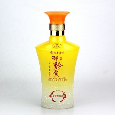 750 ml Bouteille en verre bleu carré avec couleur dégradée et capuchon à vis