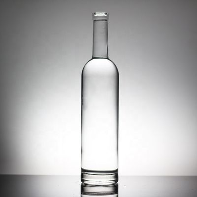 Bouteille d'alcool en verre de cristal de 750 ml industrielle avec décoration de gel/peinture/impression
