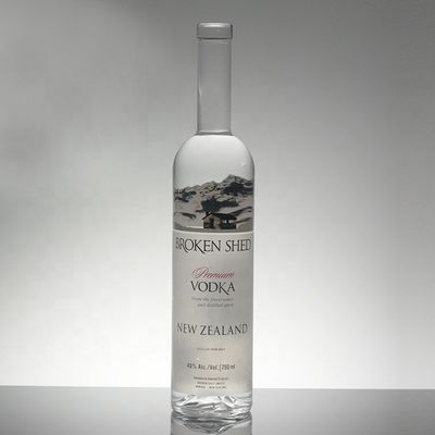Bouteille d'alcool en verre de cristal de 750 ml industrielle avec décoration de gel/peinture/impression