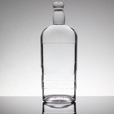 Bouteille d'alcool en verre de cristal de 750 ml industrielle avec décoration de gel/peinture/impression