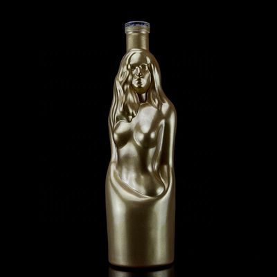 Bouteille en verre en forme de corps de belle femme avec type d'étanchéité en liège