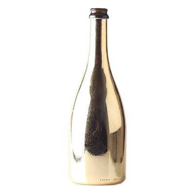 Bouteilles en verre de champagne en or sur mesure avec un bouchon en plastique pour le matériel du corps en verre