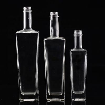 Bouteille de verre transparente ou personnalisée 250 ml 500 ml 700 ml 750 ml Bouteille de verre carré