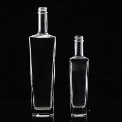 Bouteille de verre transparente ou personnalisée 250 ml 500 ml 700 ml 750 ml Bouteille de verre carré