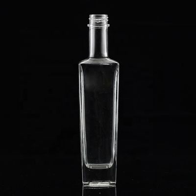 Bouteille de verre transparente ou personnalisée 250 ml 500 ml 700 ml 750 ml Bouteille de verre carré