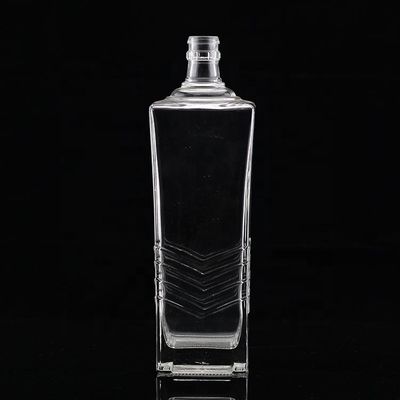 Bouteille de verre transparente ou personnalisée 250 ml 500 ml 700 ml 750 ml Bouteille de verre carré