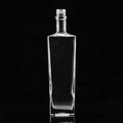Bouteille de verre transparente ou personnalisée 250 ml 500 ml 700 ml 750 ml Bouteille de verre carré